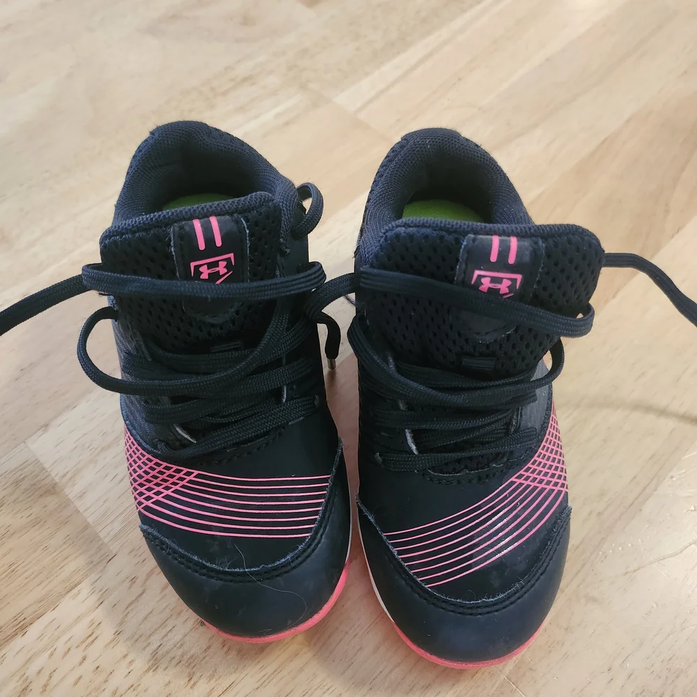 Under Armour Kids' Black and Pink Sneakers - Picture 2 of 3